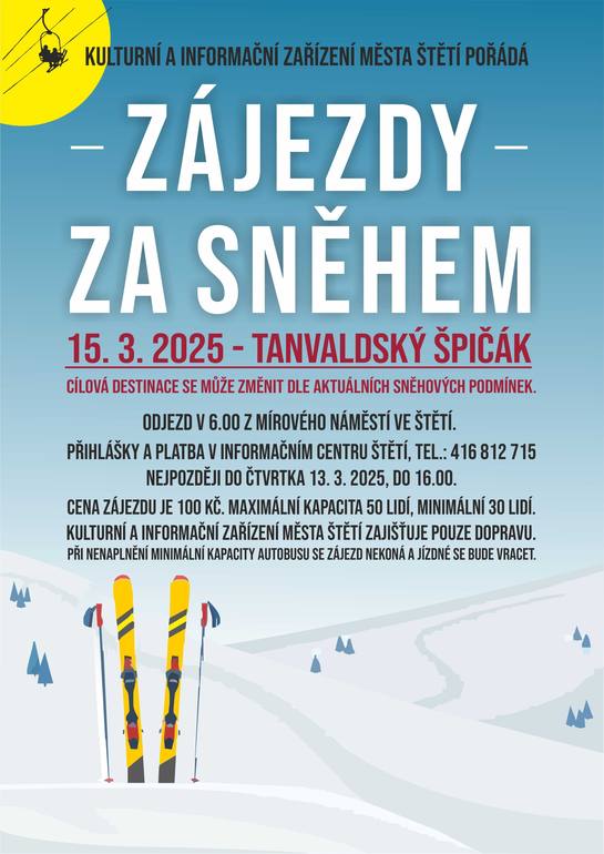 Zájezdy za sněhem - Tanvaldský Špičák 15.3.2025