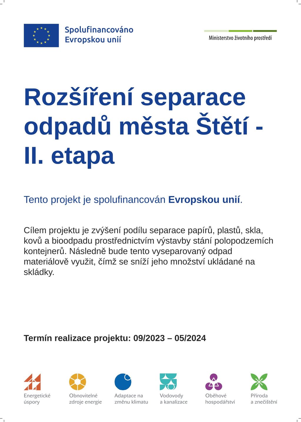Rozšíření separace odpadů města Štětí II. etapa